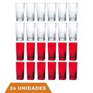 Kit Copos de Vidro 320ml 12 Vermelho / 12 Transparente Texas Kit Copos de Vidro 320ml 12 Vermelho / 12 Transparente Texas