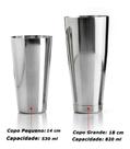 Kit Coqueteleira Boston 820 Ml Aço Inox Com Peso