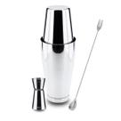 Kit Coqueteleira Boston Dosador e Colher Bailarina com Garfo