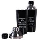 Kit Coqueteleira E Bandeja Redonda Classic Black 25X7 Aço Galvanizado Bene Casa