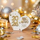 Kit Coração Ano Novo MDF Lembrancinha Temática para Celebração