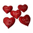 Kit Coração de Pelúcia Frases de Amor com 05 Corações Kit Coração de Pelúcia Frases de Amor com 05 Corações