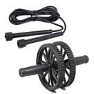 Kit Corda De Pular + Roda Abdominal Academia Treino Fitness