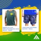 Kit cores do Brasil Regata verde bermuda marinho