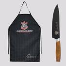 Kit Corinthians Avental Churrasqueiro e Faca Premium