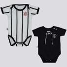 Kit Corinthians Bodys Jogo Branco e Vintagê Preto Kit Corinthians Bodys Jogo Branco e Vintagê Preto
