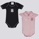 Kit Corinthians Bodys Preto e Rosa Kit Corinthians Bodys Preto e Rosa