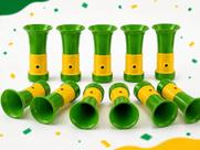 Kit Cornetas Infantil Brasil Verde e Amarela Brinquedo Divertido para Festa e Torcida
