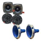 Kit corneteira 2x2 compet completo corneta aluminio cor:azul Kit corneteira 2x2 compet completo corneta aluminio cor:azul
