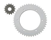 KIT COROA E PINHÃO TRANSMISSÃO Yamaha XTZ 250 Lander..08 - AÇO 1045 Ref 0080(motage racing)