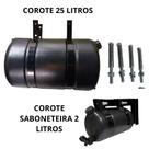 Kit corote 25 litros barrica reservatorio + corote saboneteira 2 litros limpeza caminhão onibus