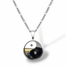 Kit Corrente 3x1 Pingente Bem e Mal YinYang 100 Aço
