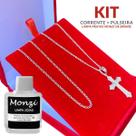 Kit Correntinha De Prata Grumet e Pulseira Escama de Peixe
