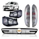 Kit Corsa Hatch 2003 A 2007 Sport Farol Lanterna Fumê Grade