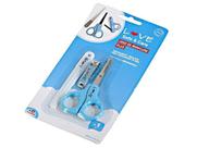 Kit Cortador de Unha com Tesoura e Lixa 3 Peças - Azul - Love Kit Cortador de Unha com Tesoura e Lixa 3 Peças - Azul - Love