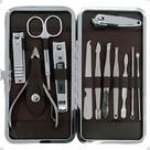 Kit Cortador De Unha Manicure Estojo 12pçs Unissex Portatil Preto -