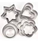 Kit Cortador Inox Redondo, Estrela, Coração, Margarida 12 Pçs