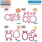 Kit Cortador Modular Infantil Safari Baby 4 personagens Leão Hipopótamo Girafa Macaco Original