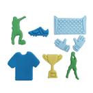 Kit Cortadores Jogador Futebol Camisa Chuteira Luva Gol Troféu