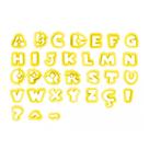 Kit Cortadores Letras Amarelo 2cm para Massas Bluestar Kit Cortadores Letras Amarelo 2cm para Massas Bluestar