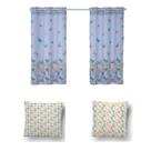 Kit Cortina 2m +2 Capa De Almofada Decoração Quarto Infantil