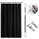 Kit Cortina Box PVC Antimofo Sem Visor + Varão Extensível 1,10M A 2M