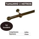 Kit cortina com varão 2 metros Porta ou Janela Tecido Oxford