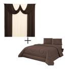 Kit Cortina Paris 2+Edredom King+2 Fronhas