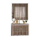 Kit Cortinas de Renda Para Janela e Pia de Cozinha Nude Café