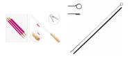 Kit Costura: Enchedor De Plumante + Vira Boneca Rosa + Agulha Vira Rolete Com Cano 1,6mm 42cm