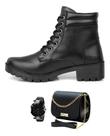 Kit Coturno Feminino Bota Tratorada Feminina Cano Baixo Top