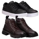 Kit Coturno Feminino Marrom + Tênis Feminino Preto. Kit Coturno Feminino Marrom + Tênis Feminino Preto.