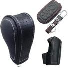 Kit Couro Capa Manopla Câmbio Automático e Capa Chave 4 e 5 Botões Jeep Compass Renegade Cherokee