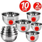 Kit Cozinha 10 Tigelas de Potes Bowls em Aço Inox