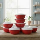 Kit Cozinha 10x Potes Saladeira Plástico Com Tampa Resistente FREE BPA