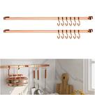 Kit Cozinha 2 Barra Piatina 45cm Com 6 Gancho de Parede Cobre Rose Gold - Future