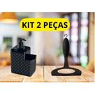 Kit Cozinha 2 Peças Moderno Luxo Porta Detergente Sabão + Rodinho de Pia Kit Cozinha 2 Peças Moderno Luxo Porta Detergente Sabão + Rodinho de Pia