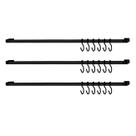Kit Cozinha 3 Barra Piatina 45cm Com 6 Ganchos De Parede Para Preto Fosco - Future
