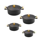 Kit Cozinha 4 Caçarola Panela Ferro Fundido Antiaderente Artesanato Minas Gerais