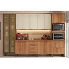 Kit Cozinha 6 Peças 240cm em MDF Princess Freijo e Areia Kit Cozinha 6 Peças 240cm em MDF Princess Freijo e Areia