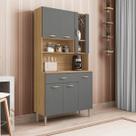 Kit Cozinha 6 portas e gaveta Savona Freijó / Gris