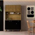 Kit Cozinha Ambiente Style 6 Portas Freijó Nero Ripado - Kits Paraná Kit Cozinha Ambiente Style 6 Portas Freijó Nero Ripado - Kits Paraná