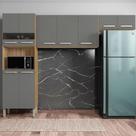 Kit Cozinha Ambiente Versalhes 3 Peças Freijó Gris - Kits Paraná Kit Cozinha Ambiente Versalhes 3 Peças Freijó Gris - Kits Paraná