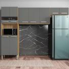 Kit Cozinha Ambiente Versalhes 3 Peças Freijó Gris - Kits Paraná Kit Cozinha Ambiente Versalhes 3 Peças Freijó Gris - Kits Paraná
