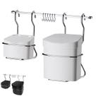 Kit Cozinha Barra 45cm De Parede Cromada com 6 Ganchos + Lixeira 2,5L + Saleiro - Future
