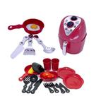 Kit Cozinha Brinquedo Pequeno Chef Vermelho Air Fryer 18pç