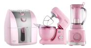 Kit Cozinha Britânia Bkt87 Linha Rosa 3 Peças - 110v/127v - Rosa