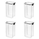 Kit Cozinha Com 4 Potes Herméticos Mantimentos Organizador Cor Transparente