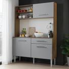 Kit Cozinha Compacta 120cm Rustic/Cinza Life Madesa