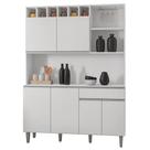 Kit Cozinha Compacta 130cm Com 6 Portas e 1 Gaveta Alice Branco - AJL Móveis Kit Cozinha Compacta 130cm Com 6 Portas e 1 Gaveta Alice Branco - AJL Móveis